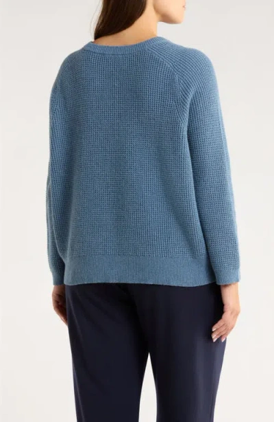 Eileen Fisher Crewneck Organic Cotton & Recycled Cashmere Sweater In Blue
