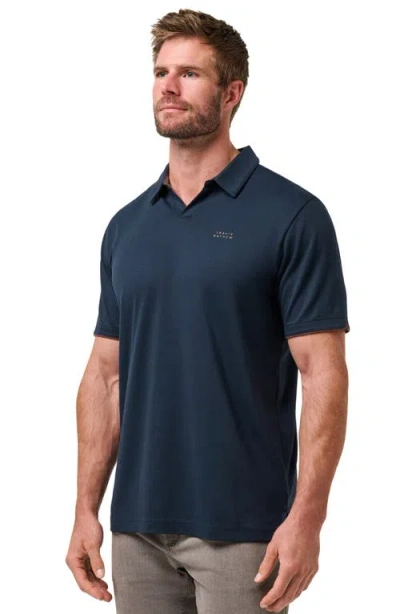 Travismathew Late At Night Stretch Knit Polo In Blue