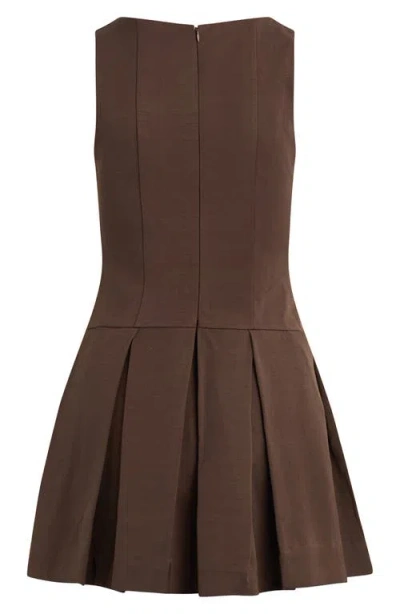Favorite Daughter Anything Can Happen Pleated Minidress In Brown