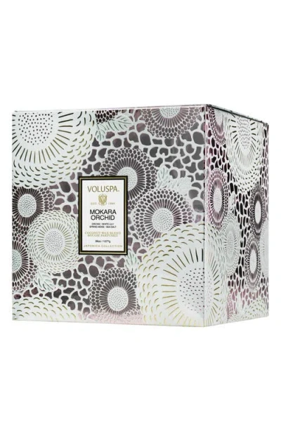 Voluspa Mokara Orchid Three-wick Hearth Candle In White