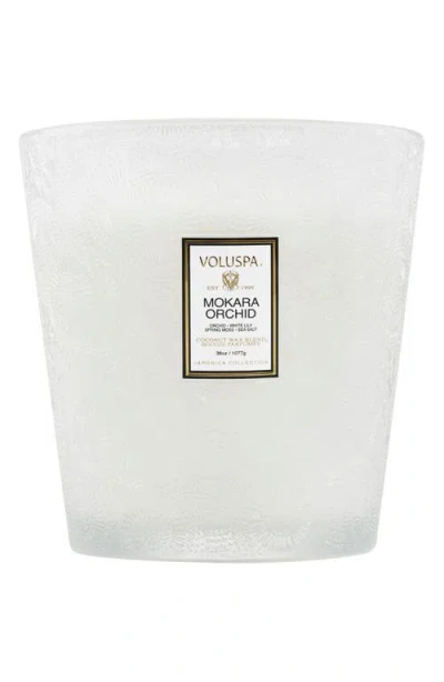 Voluspa Mokara Orchid Three-wick Hearth Candle In White