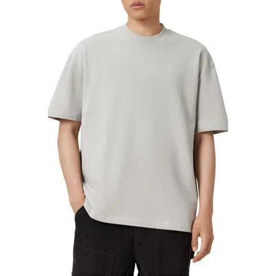 Allsaints Haven Embroidered Logo Oversized T-shirt In Gray