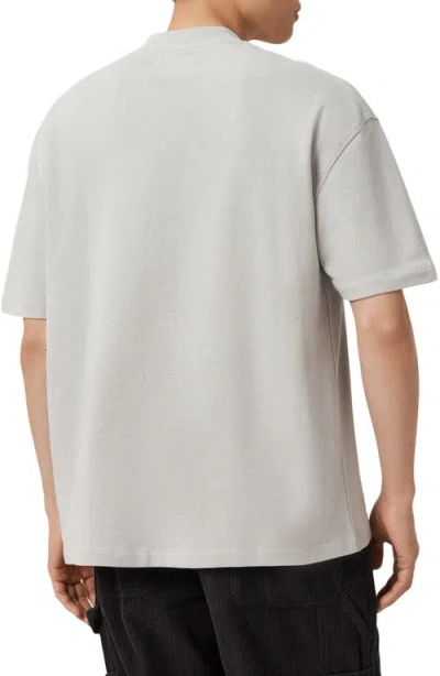 Allsaints Haven Embroidered Logo Oversized T-shirt In Gray