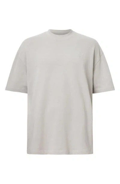 Allsaints Haven Embroidered Logo Oversized T-shirt In Gray