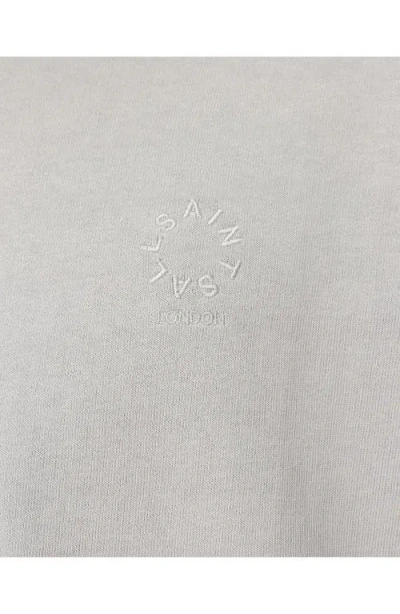 Allsaints Haven Embroidered Logo Oversized T-shirt In Gray