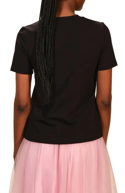 Isaac Mizrahi New York Trompe L'oeil Necklace Graphic T-shirt In Black