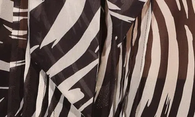 Isaac Mizrahi New York Tie Neck Button-up Shirt In Brown