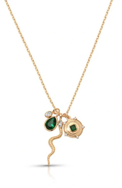 Ettika Serpentina Charm Necklace In Gold