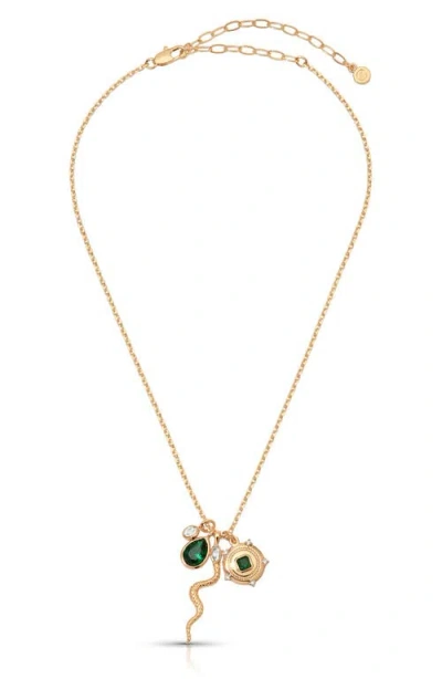 Ettika Serpentina Charm Necklace In Gold