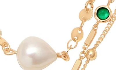 Ettika Forever Falling Freshwater Pearl Layered Y-necklace In Gold