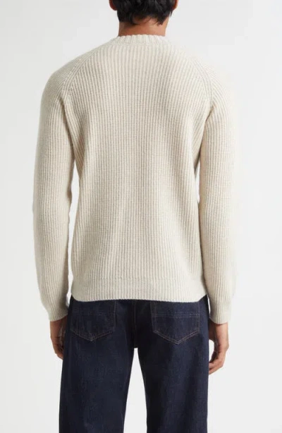 John Smedley Oxnard Cashmere & Extrafine Merino Wool Rib Sweater In Neutral