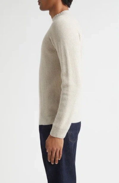 John Smedley Oxnard Cashmere & Extrafine Merino Wool Rib Sweater In Neutral