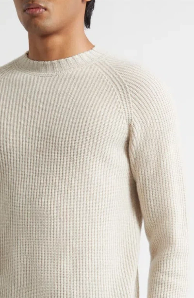 John Smedley Oxnard Cashmere & Extrafine Merino Wool Rib Sweater In Neutral