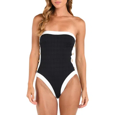 L'agence Tory Colorblock One-piece Swimsuit In Black