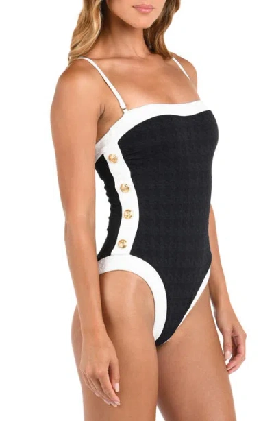 L'agence Tory Colorblock One-piece Swimsuit In Black