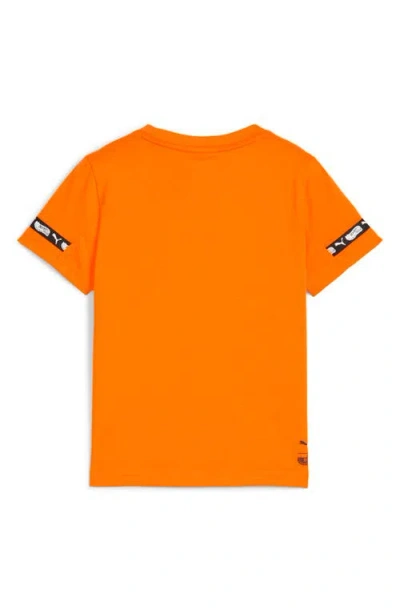 Puma X Hot Wheels Kids' Cotton Graphic T-shirt In Orange