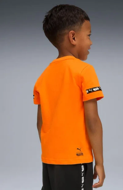 Puma X Hot Wheels Kids' Cotton Graphic T-shirt In Orange