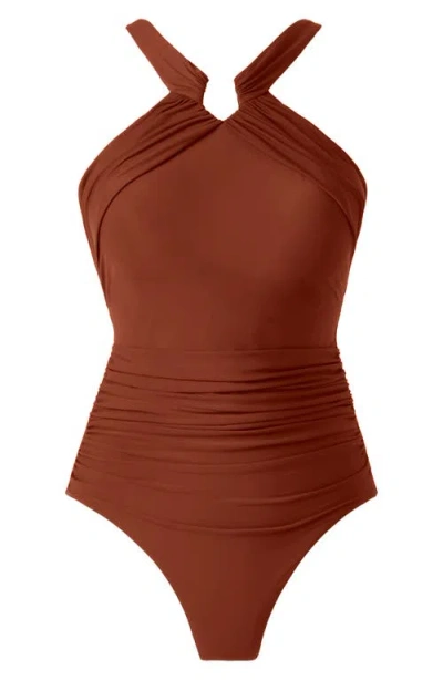 Miraclesuit Rock Solid Aphrodite One-piece Swimsuit In Brown