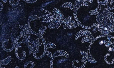 Jump Apparel Sequin Sleeveless Velvet Dress In Blue