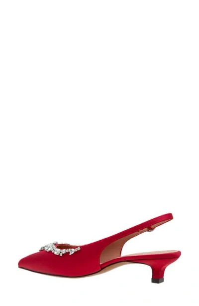 Linea Paolo Crystal Embellished Slingback Pump In Red
