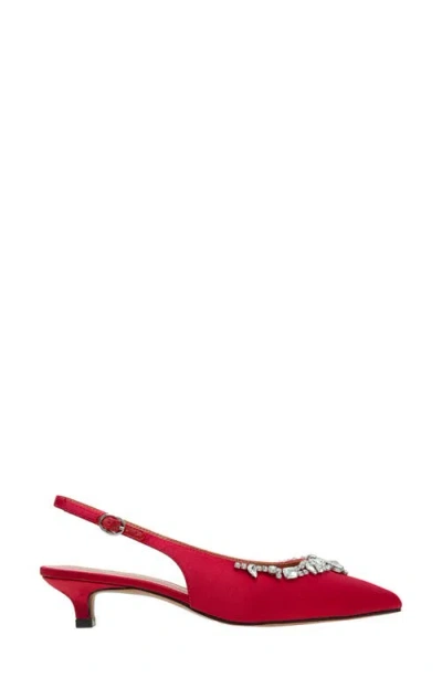 Linea Paolo Crystal Embellished Slingback Pump In Red