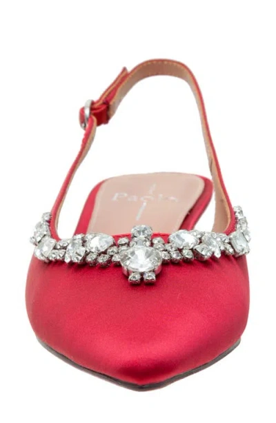 Linea Paolo Crystal Embellished Slingback Pump In Red
