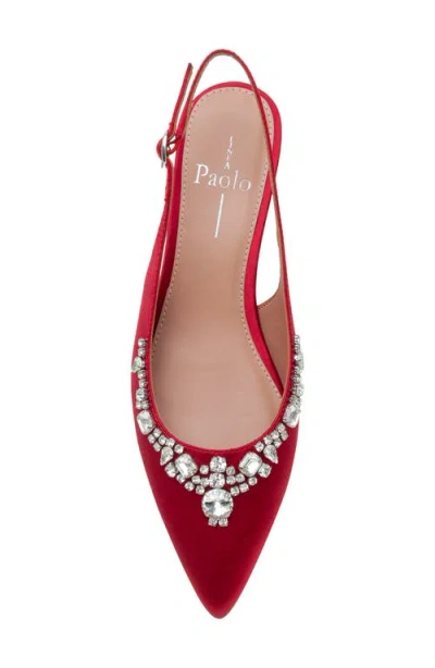 Linea Paolo Crystal Embellished Slingback Pump In Red