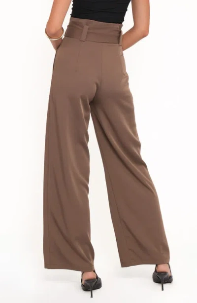 Petal And Pup Petal & Pup Kieran Tie Waist Wide Leg Pants In Brown