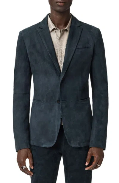 John Varvatos Bartow Suede Suit Jacket In Blue