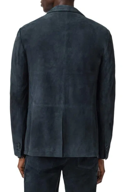 John Varvatos Bartow Suede Suit Jacket In Blue