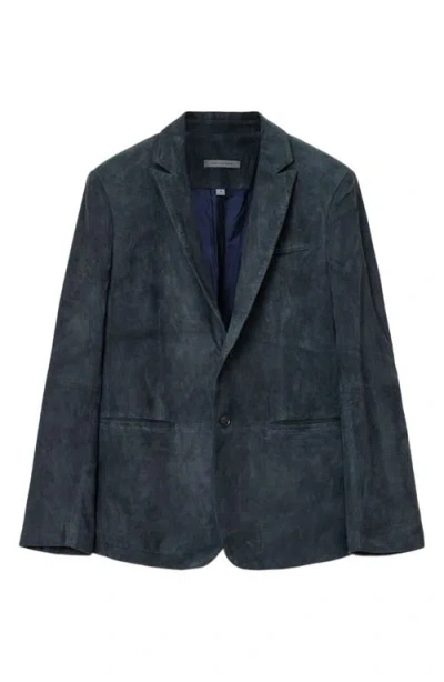 John Varvatos Bartow Suede Suit Jacket In Blue