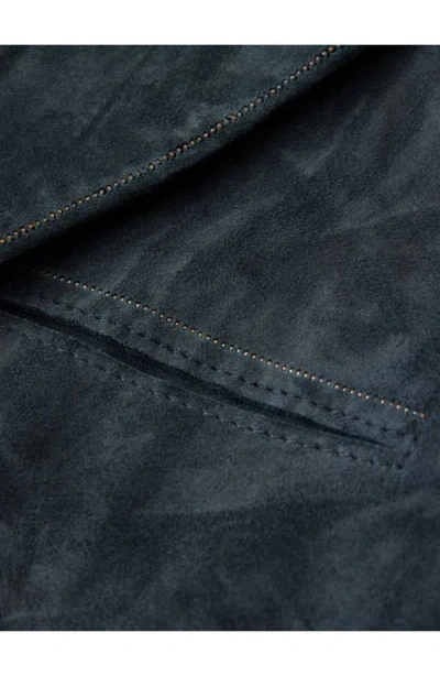 John Varvatos Bartow Suede Suit Jacket In Blue