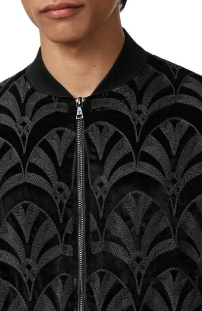 John Varvatos Norfolk Embroidered Bomber Jacket In Black