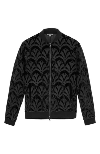 John Varvatos Norfolk Embroidered Bomber Jacket In Black