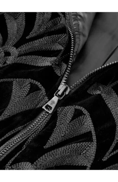John Varvatos Norfolk Embroidered Bomber Jacket In Black