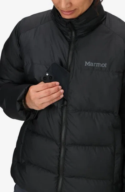 Marmot Women's Guides Big-baffled Puffer Hooded Jacket In Black