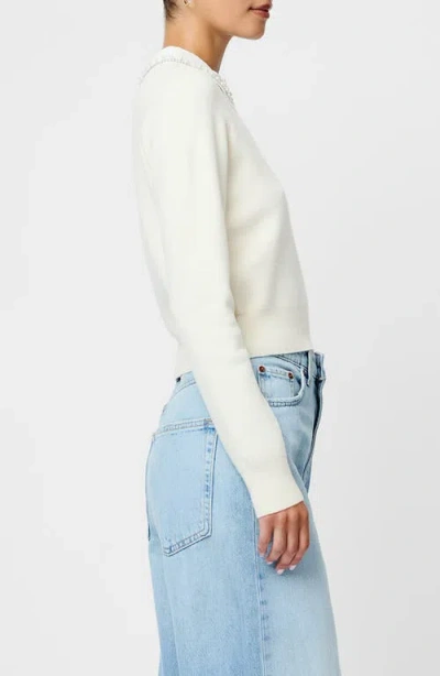 French Connection Avea Embellished Collar Sweater In White