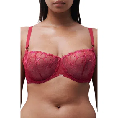 Chantelle Lingerie Fleurs Demi Bra In Burgundy