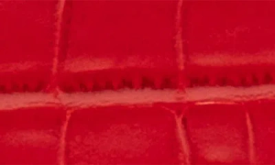 Frances Valentine Croc Embossed Leather Card Case In Red