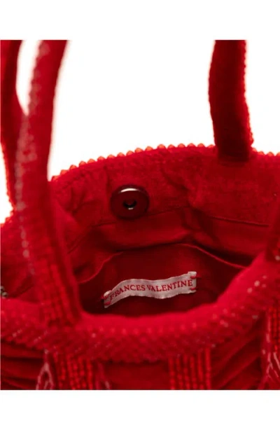 Frances Valentine Gatsby Mini Beaded & Sequin Velvet Tote Bag In Red