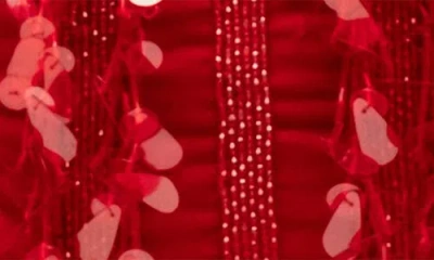 Frances Valentine Gatsby Mini Beaded & Sequin Velvet Tote Bag In Red