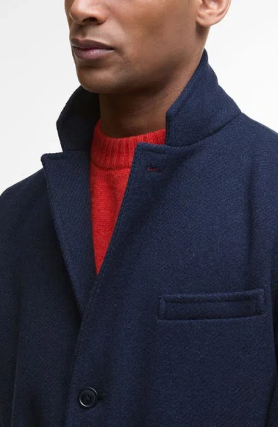 Barbour Kirkbridge Wool Topcoat In Blue