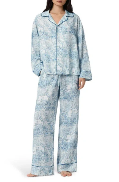 Allsaints Maude Map Print Pajamas In Blue