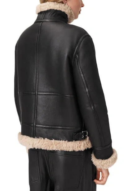 Allsaints Lorel Shearling Flying Jacket In Black