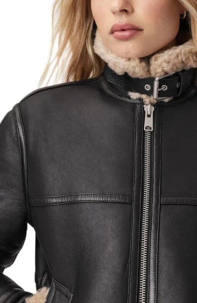Allsaints Lorel Shearling Flying Jacket In Black