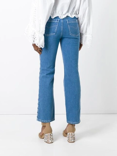 Shop Chloé Scalloped Jeans In Blue