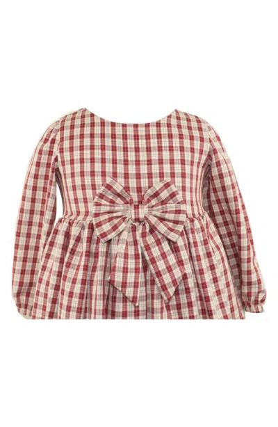 Popatu Kids' Long Sleeve Check Party Dress In Multi