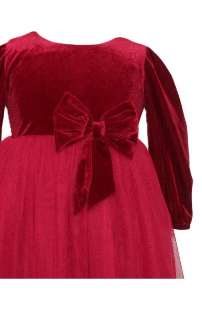 Popatu Kids' Velvet & Tulle Party Dress In Red