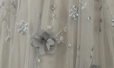 Popatu Kids' 3d Floral Party Dress In Gray