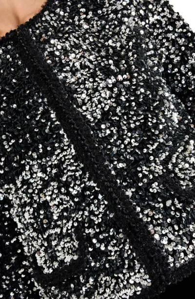 Tahari Asl Corded Braid Trim Sequin Jacket In Multi